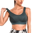 thumbnail image 1 of Eleady Women High Impact Sport Bra Full Support Wireless Bras Workout Racerback Yoga Athletic Bra Adjustable Straps(Green Small), 1 of 6