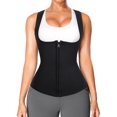 thumbnail image 1 of Eleady Women Waist Trainer Vest Slim Corset Neoprene Sauna Tank Top Zipper Weight Loss Body Shaper Shirt(Black Medium), 1 of 7