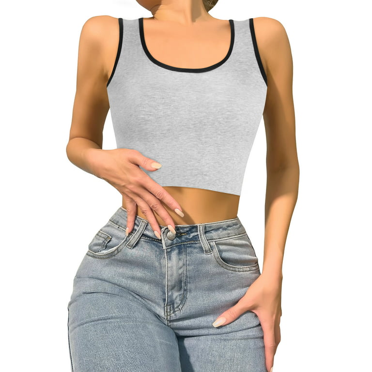 Wozhidaoke Bras for Women Breathable Chest Binder Short Corset Vest Elastic Sport  Bra Sleeveless Tops Tank Underwear Women 