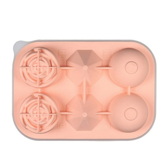Eleagnt 3D Flower Mould Leak Funnel Included Dishwasher Safe Silicone Tray For Whiskeys And Juices