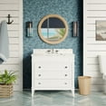 thumbnail image 1 of Eleanor 36" Bathroom Vanity with White Cabinet and Carrara Marble Top, 1 of 6