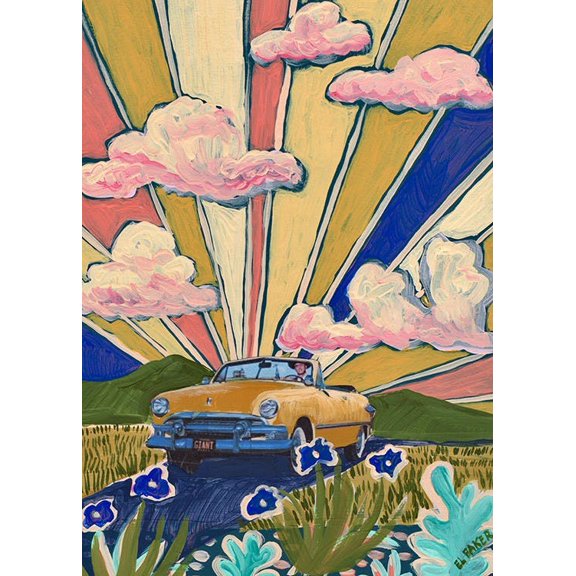 Eleanor Baker - Sunrise Ride Print Wall Art, Modern Wall Decor For Living Room Bedroom, 12x18 UNFRAMED