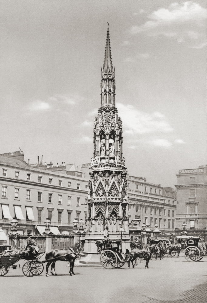 The Eleanor Cross Charing Cross Central London England In The Late 19Th Century From London Historic And Social Published 1902 Canvas Art - Ken Welsh Design Pics (12 x 18)