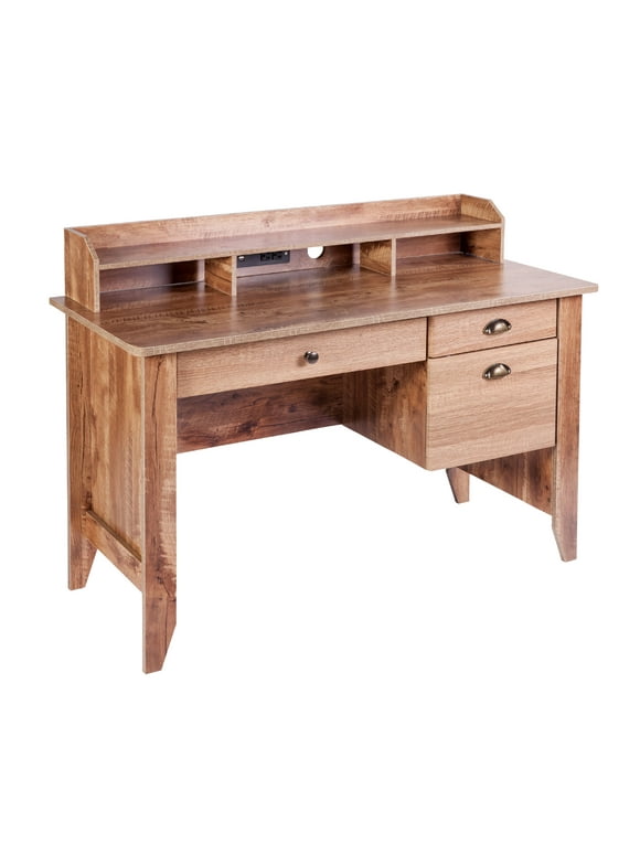 Eleanor Executive Desk with Hutch, USB and Charger Hub