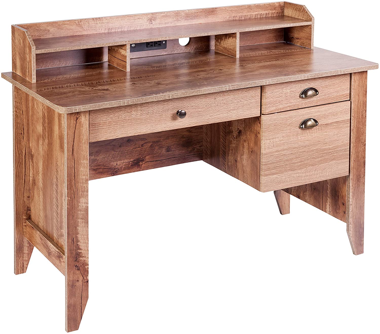 Sauder Palladia Executive Desk, Split Oak Finish
