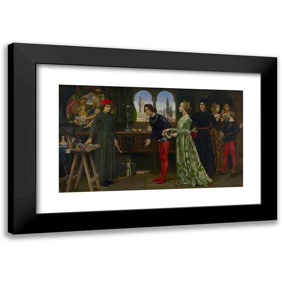 Eleanor Fortescue-Brickdale 14x10 Black Modern Framed Museum Art Print Titled - Botticelli's Studio