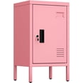 thumbnail image 1 of Eleanor Grace 24.4" H Metal Locker Storage Cabinet with 1 Doors, Locker Nightstand with Adjustable Leveling Foot and Adjustable Shelves,Small Lockers for Home, Office, Assembly Required, Pink, 1 of 8