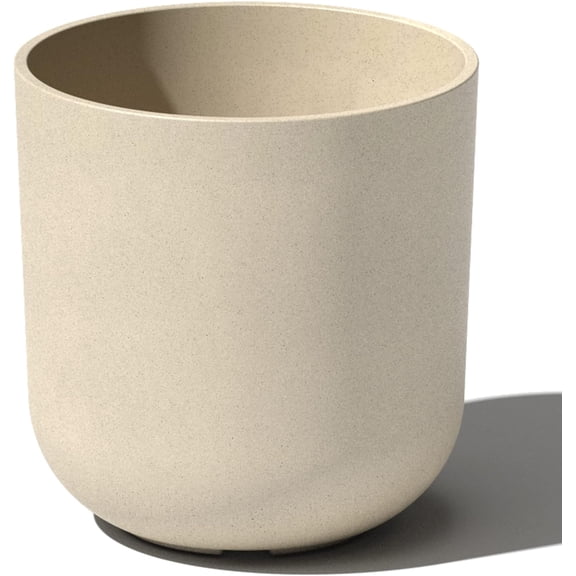 Eleanor Grace Mason Series Lima Planter - Round Planter for Indoor or Outdoor Porch/Garden | Made from Plastic-Stone Composite with Drainage Holes | Modern Dcor for Succulents, Flowers, Small Plants