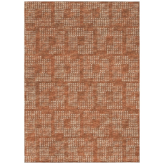 Eleanor Indoor/Outdoor Red Distressed 5' x 7'6" Non-Skid Area Rug