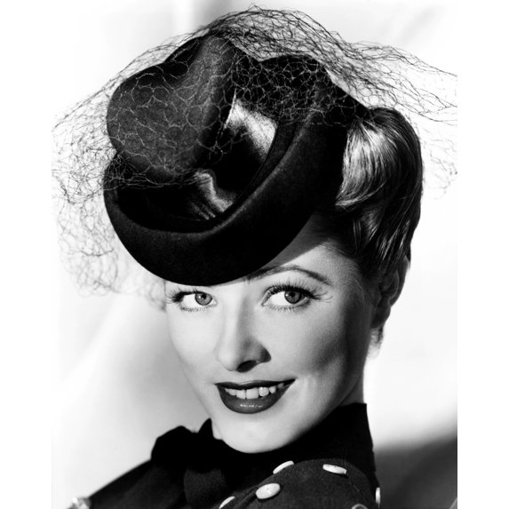 Eleanor Parker Modeling A Felt Hat With Black Satin Trim October 1943 Photo Print (8 x 10)