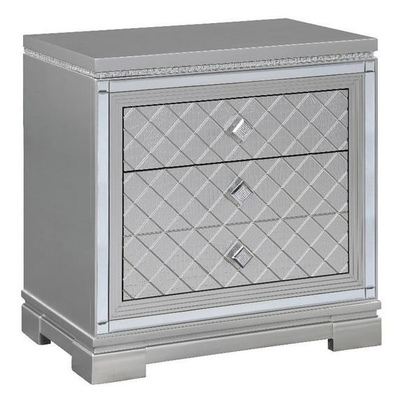 Eleanor Rectangular 2-drawer Nightstand Metallic