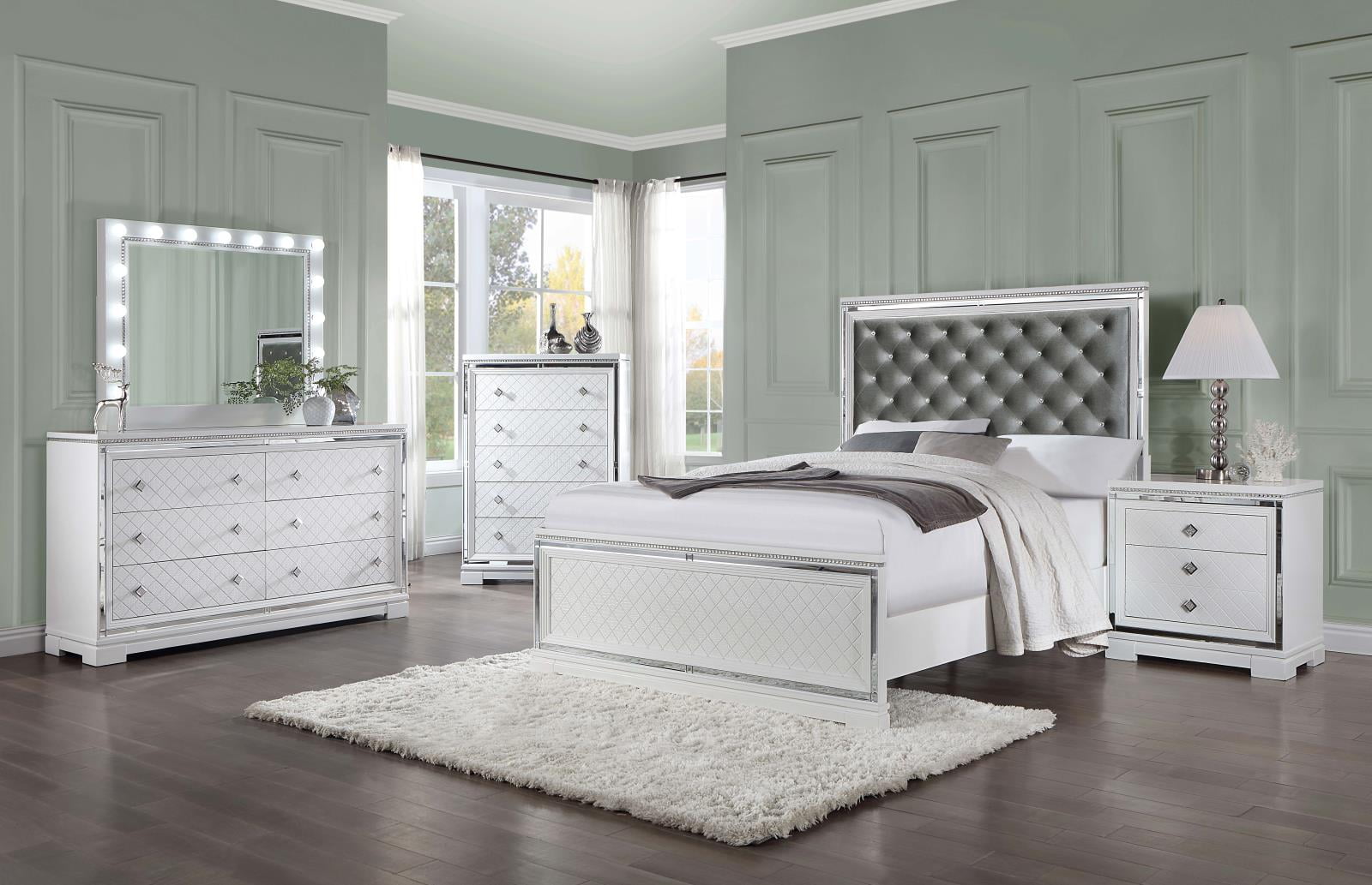 Eleanor Modern King Size Upholstered Tufted Bedroom Furniture Set ...