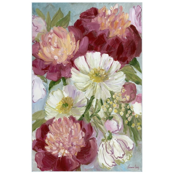 Eleanora painterly florals Washable Art Area Rug size 5'x8', Power-loomed, Heavenly Softness with Non-Slipping Backing