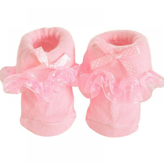 Eleanos 1PC Infant Baby Children Princess Bowknot Lace Flowers Cotton Ruffle Frilly Trim Ankle Socks