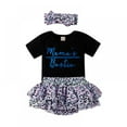 thumbnail image 1 of Eleanos Baby Cute Letter Short Sleeve + Color Leopard Print Skirt Set, 1 of 5