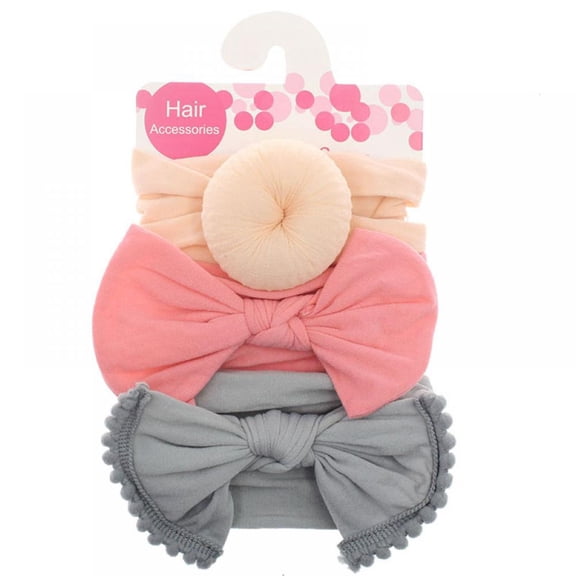 Eleanos Baby Girl Headband Baby Girl Headbands with Bows Newborn Headbands for Girls Solid Bowknot Elastic Headbands Holiday Party Hair Band Headwear Accessories Baby Essentials 3 Pcs/set