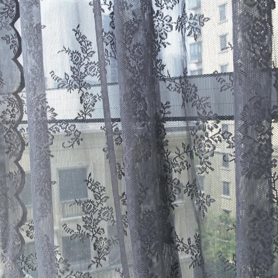 Eleanos Floral Tulle Sheer Curtains, Pink x 80”