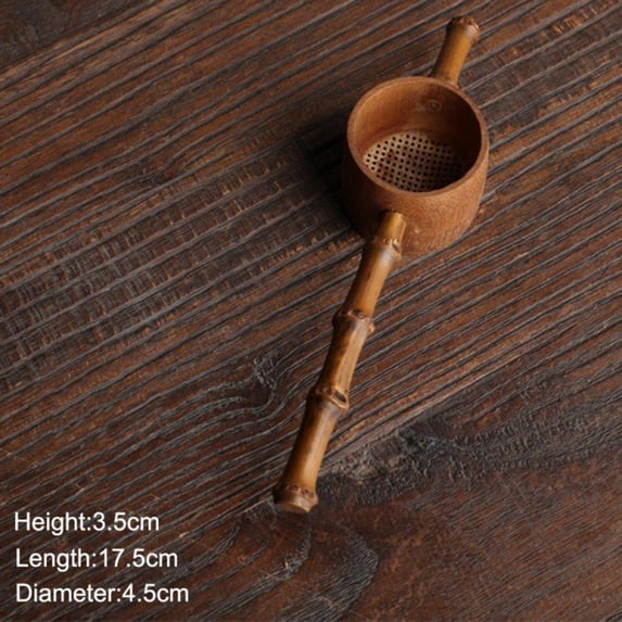 Eleanos Home Portable Tea Strainers Bamboo Rattan Gourd Shaped Tea Leaves Funnel for Tea Table Decor Tea Ceremony Accessories
