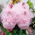 thumbnail image 1 of Eleanos Newborn Baby Girls Lace Frilly Bowknot Crib Shoes Short Floor Socks Infants Soft Sole Prewalker 0-12M, 1 of 1