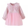 thumbnail image 1 of Eleanos Spring And Autumn Baby Infant Girls' Plaid Small Fragrant Wind Mesh Princess Dress, 1 of 4
