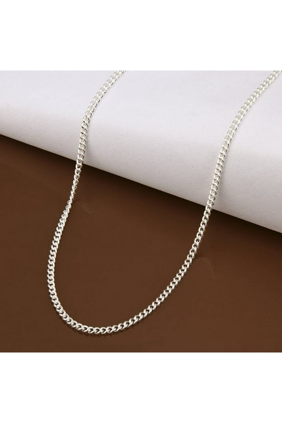 Unisex Sterling Silver Necklace, Dimensions 0.26’ X 0.26’ X 0.07’