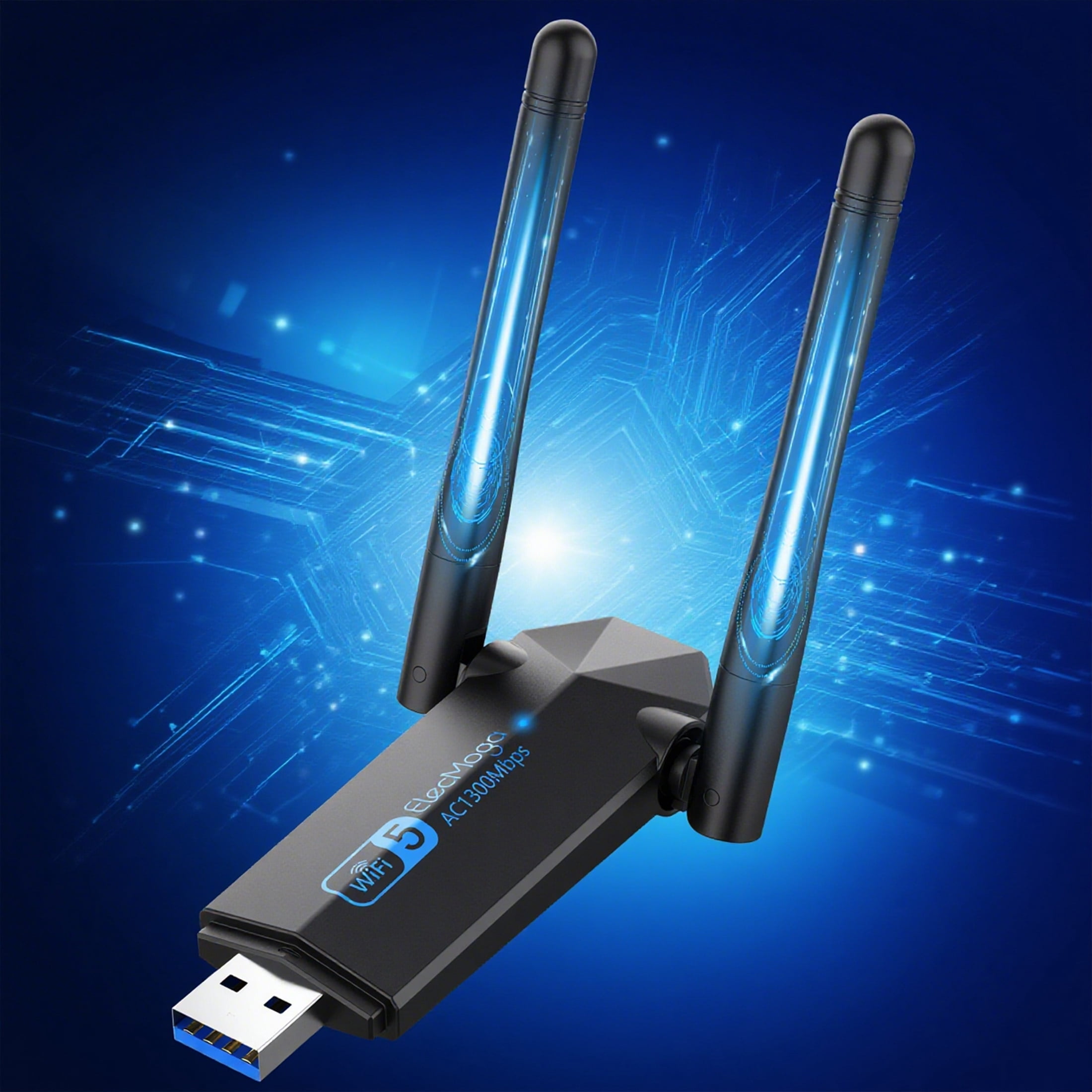 Dbi Computer Cable ElecMoga 5dBi Dual Band 5GHz USB Wifi Computer Adapter, 1300Mbps ...