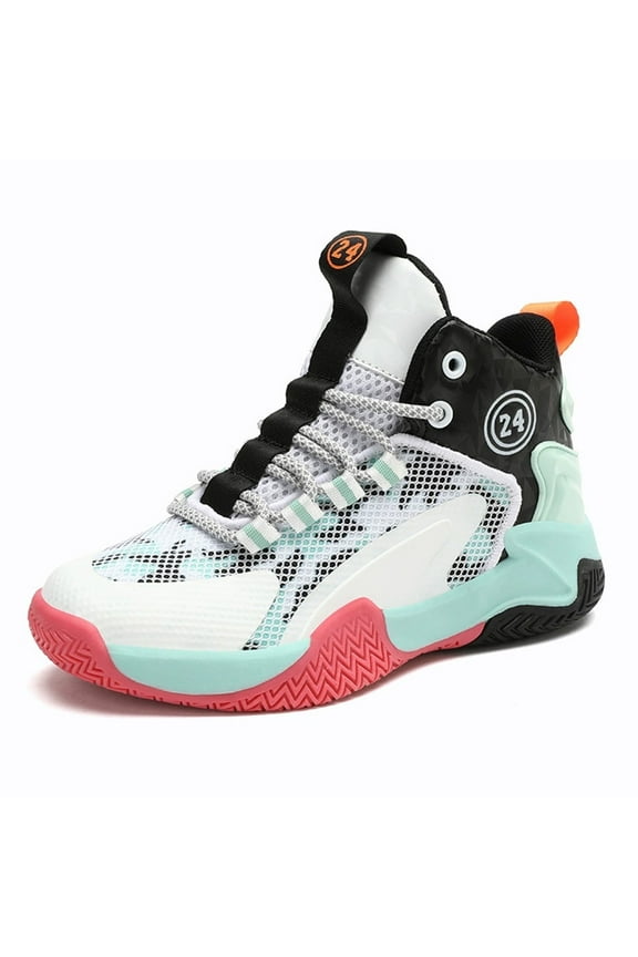 Boys Girls Basketball Shoes Non-Slip Comfortable High Top Lace-Up Little Big Kid Basketball Shoes