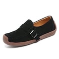 thumbnail image 1 of Elecsop Loafers for Women, Comfortable Slip On Flats Casual Vintage Buckle Suede Boat Shoes, 1 of 10