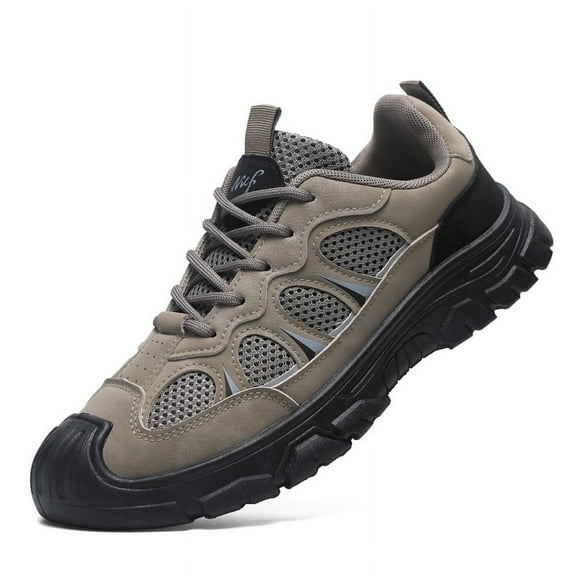 Elecsop Mens Hiking Shoes, Outdoor Work Shoes Anti-Slip Breathable Lightweight Mesh Walking Sneakers Athletic Walking Trekking Hiking Shoes Men