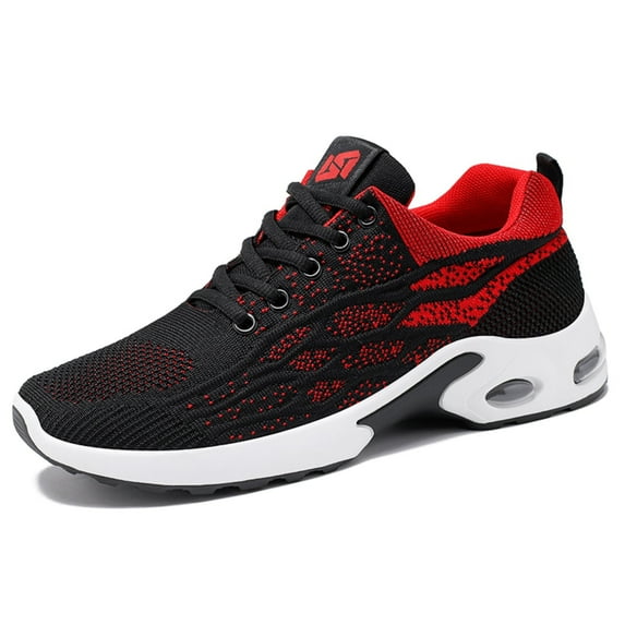 Elecsop Running Shoes for Men, Athletic Comfortable Casual Men's Fashion Sneakers Fashion mens Walking Shoes for Tennis Sport Gym Jogging, Black Red
