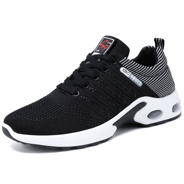 Men’s Comfortable Running Trainers Jogging Walking Athletic Black White Shoes Men main image 2