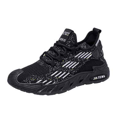Elecsop Sneakers for Men, Comfortable Mesh Running Shoes for Men, Comfy, Durable, Lace Up Lightweight Men's Fashion Sneakers for Tennis Sport Gym Jogging, Black