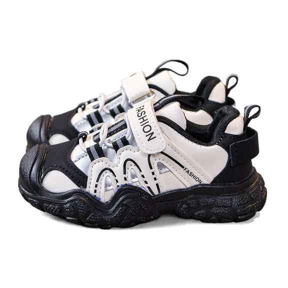Elecsop Toddler Shoes, Lightweight Fashion Kids Shoes with Velcro, Toddler Sneakers Outdoor Tennis Walking Running, Waterproof Faux Leather Kids Sneakers