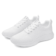ELECSOP Women Running Shoes, Lightweight Breathable Mesh Fashion Sneakers for Women, White
