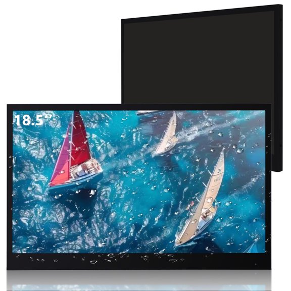 Elecsung 18.5 inches Smart Black Color LED Small Bathroom TV Waterproof WiFi Bluetooth New DTV ATSC Hotel Spa
