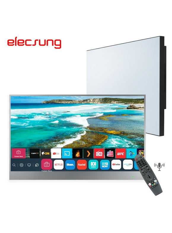 Elecsung 22 inches Magic Mirror Smart Television for Bathroom Waterproof Wifi ATSC webOS Built-in Alexa Bluetooth