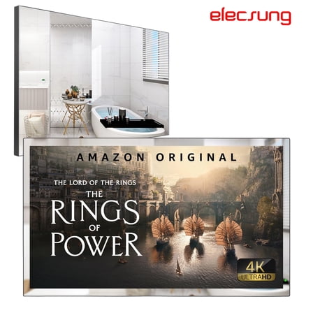 Elecsung 28 inches 4K LED TV webOS Smart Bathroom Waterproof Mirror IP65 SPA Hotel Television WiFi Voice Control ATSC