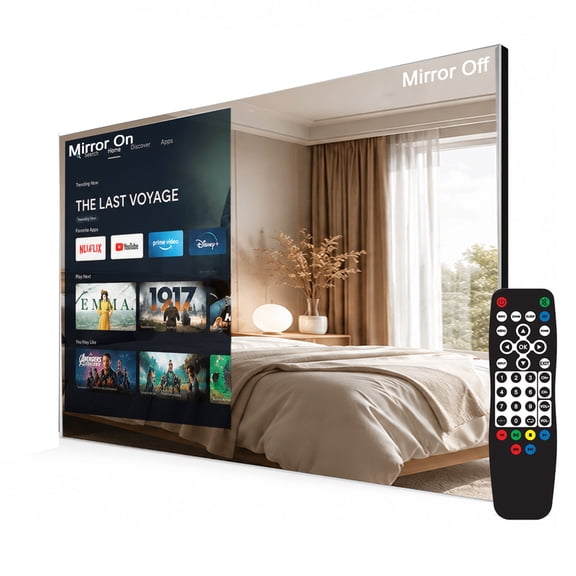 Elecsung 32 Screen Smart Mirror LED TV Android System Bathroom Shower Bluetooth Waterproof Wifi Television 1080P DC 12V