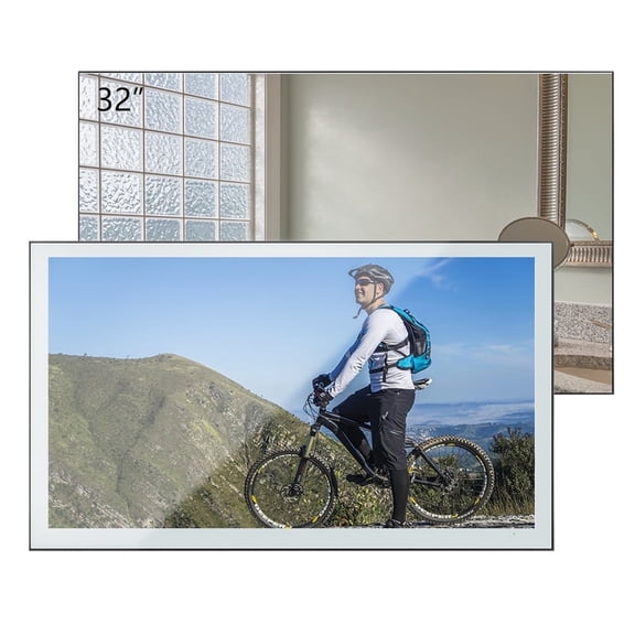 Elecsung 32 inches Smart Mirror Bathroom TV 4K Screen Waterproof LED Television SPA Goo-gle System ATSC DTV