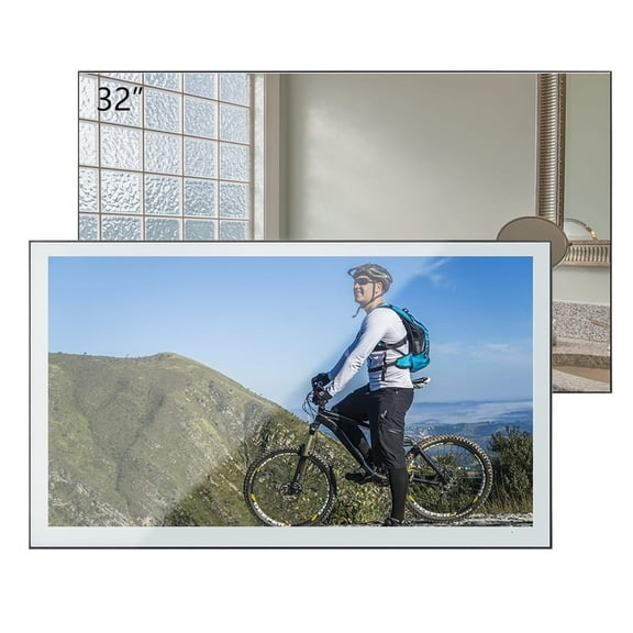 Elecsung 32 inches Smart Mirror Bathroom TV 4K Screen Waterproof LED Television SPA Goo-gle