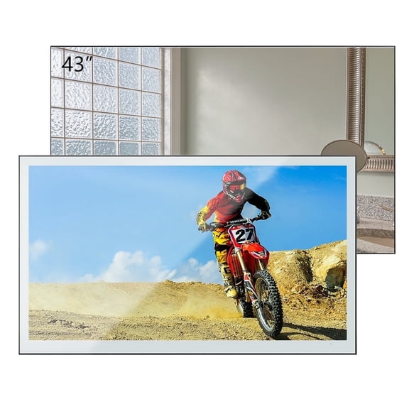 Elecsung 42 inch Smart 4K Vanishing Mirror Large Screen LED TV for Bathroom DTV Tuner ATSC Waterproof Hotel Decoration