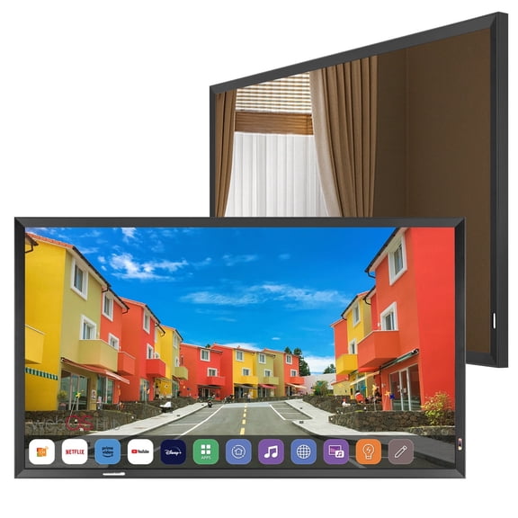 Elecsung 55" Smart Mirror TV Black Frame, webOS, Waterproof TV, WiFi Bluetooth Voice Control