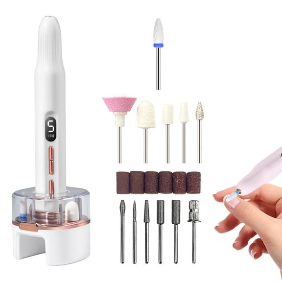Elect ric Nail File with Nail Lamp, 5Speeds Professional Kit Electric Nail