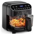 thumbnail image 1 of Kismile 5 Quart Borosilicate Glass Air Fryer, Transparent Basket, Black, 1 of 10
