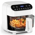 thumbnail image 1 of Kismile 5 Quart Borosilicate Glass Air Fryer, Transparent Basket, White, 1 of 10