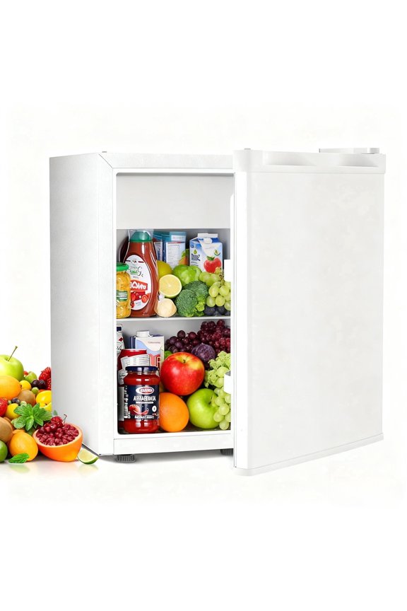 1.6 cu.ft Mini Fridge with Freezer, Removable Shelves, 7 Temp Settings, 38 db Low Noise,White