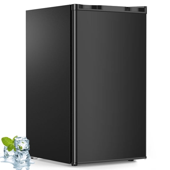 Electactic 3.2 Cu.Ft Fridge with Freezer, 7 Temp Settings, Removable Glass Shelves,43dB Low Noise Black