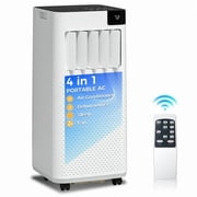Electactic portable airconditioner 10000 btu, ac unit portable with remove control 4 modes & 2 speeds& 24H timer,for indoor ,white