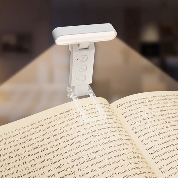 Electlight Clip-on Book Light, Rechargeable, 5-Mode/6-Level, Timer, Eye-Care for Kids & Adults