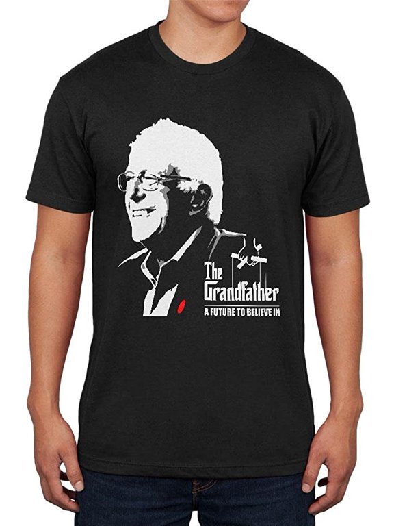 Election 2016 Bernie Sanders The Grandfather Black Soft Adult T-Shirt - Large